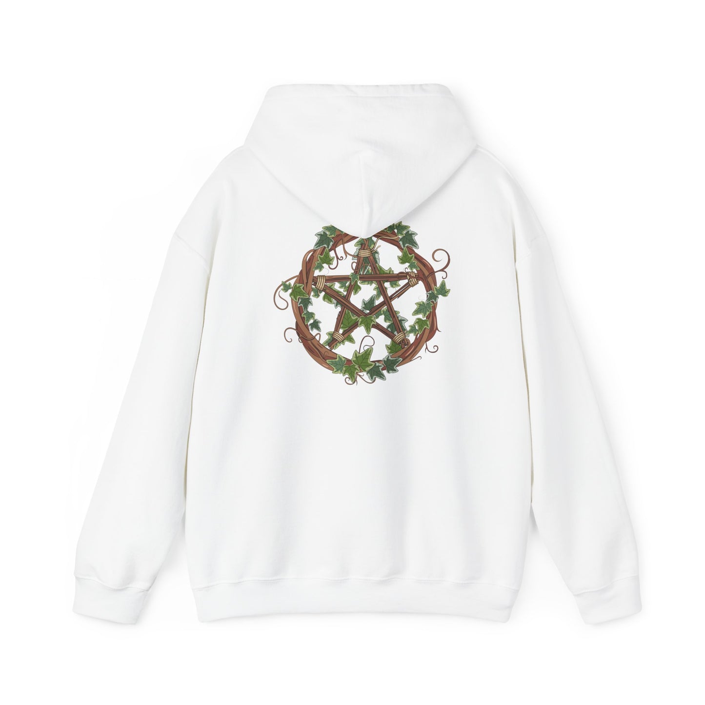 Unisex Heavy Blend™ Hooded Sweatshirt with Ivy-Covered Pentacle - Cozy Spiritual Apparel