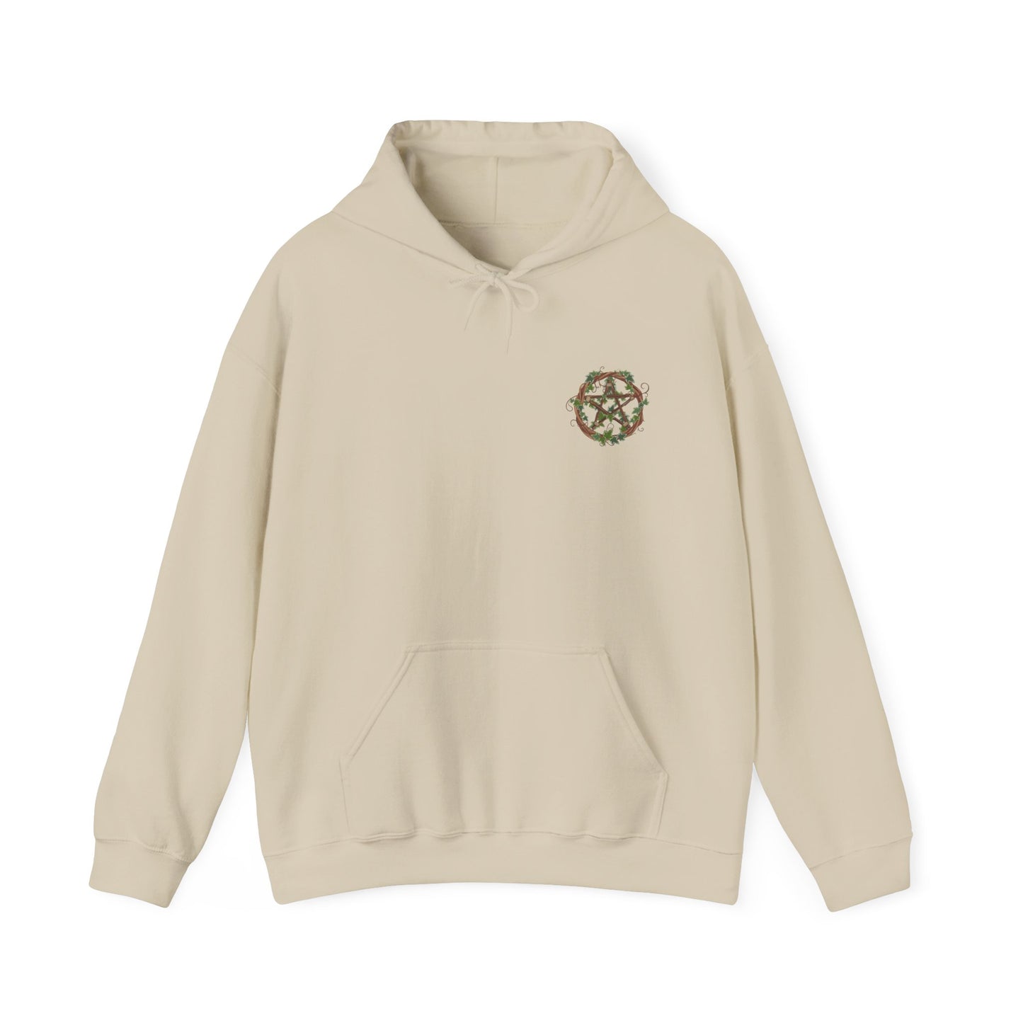 Unisex Heavy Blend™ Hooded Sweatshirt with Ivy-Covered Pentacle - Cozy Spiritual Apparel