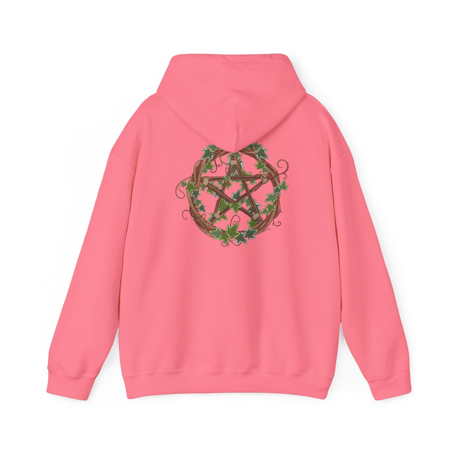 Unisex Heavy Blend™ Hooded Sweatshirt with Ivy-Covered Pentacle - Cozy Spiritual Apparel