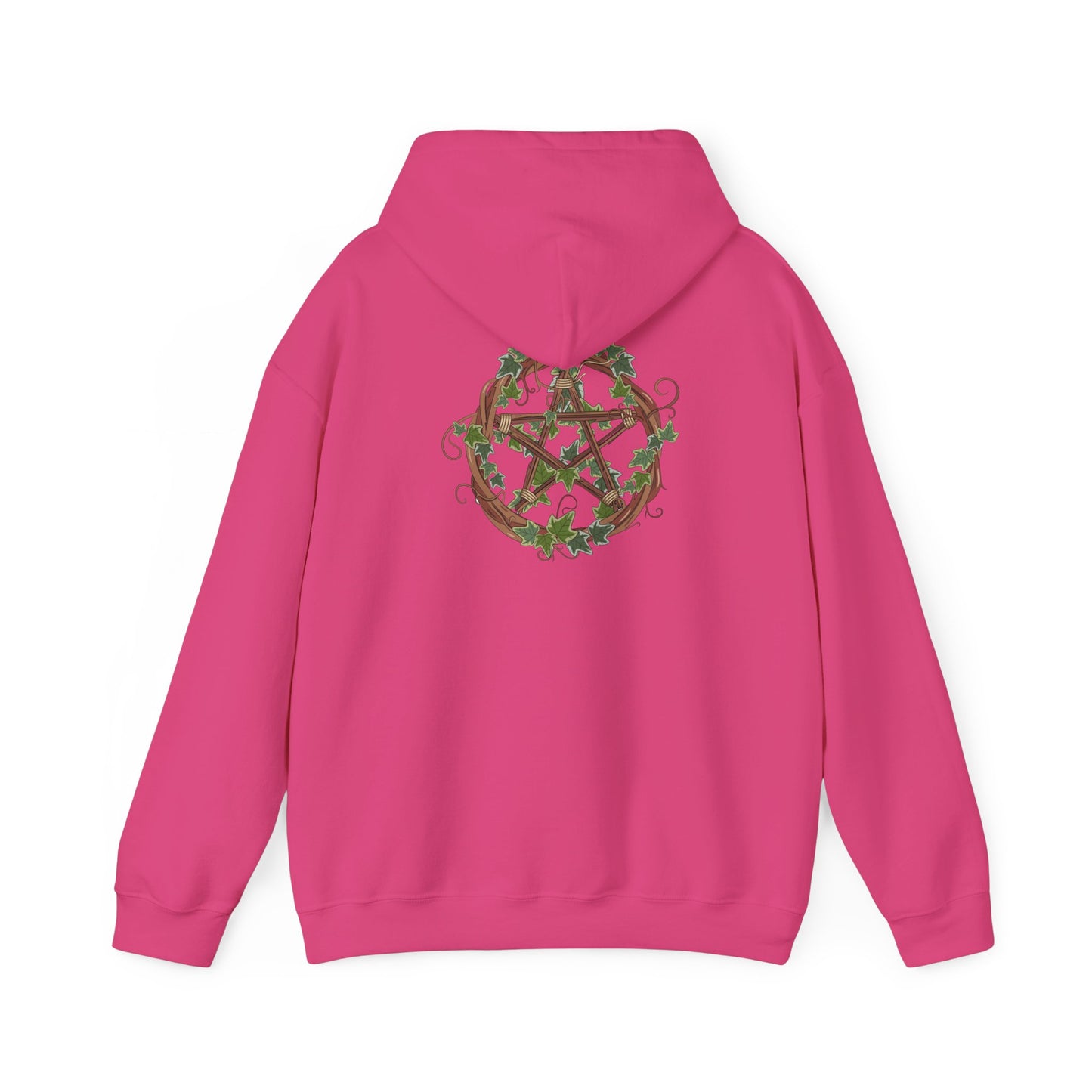 Unisex Heavy Blend™ Hooded Sweatshirt with Ivy-Covered Pentacle - Cozy Spiritual Apparel