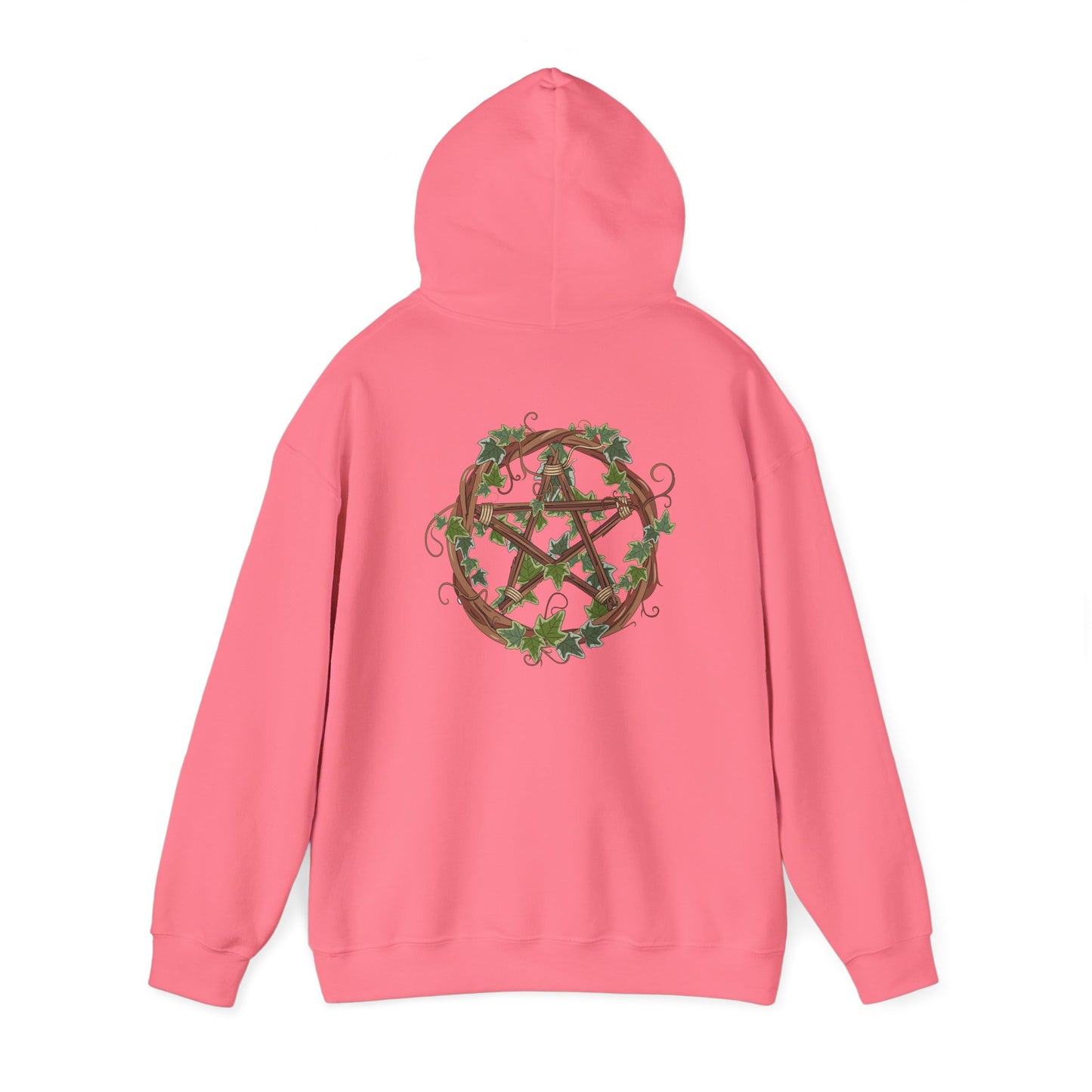 Unisex Heavy Blend™ Hooded Sweatshirt with Ivy-Covered Pentacle - Cozy Spiritual Apparel