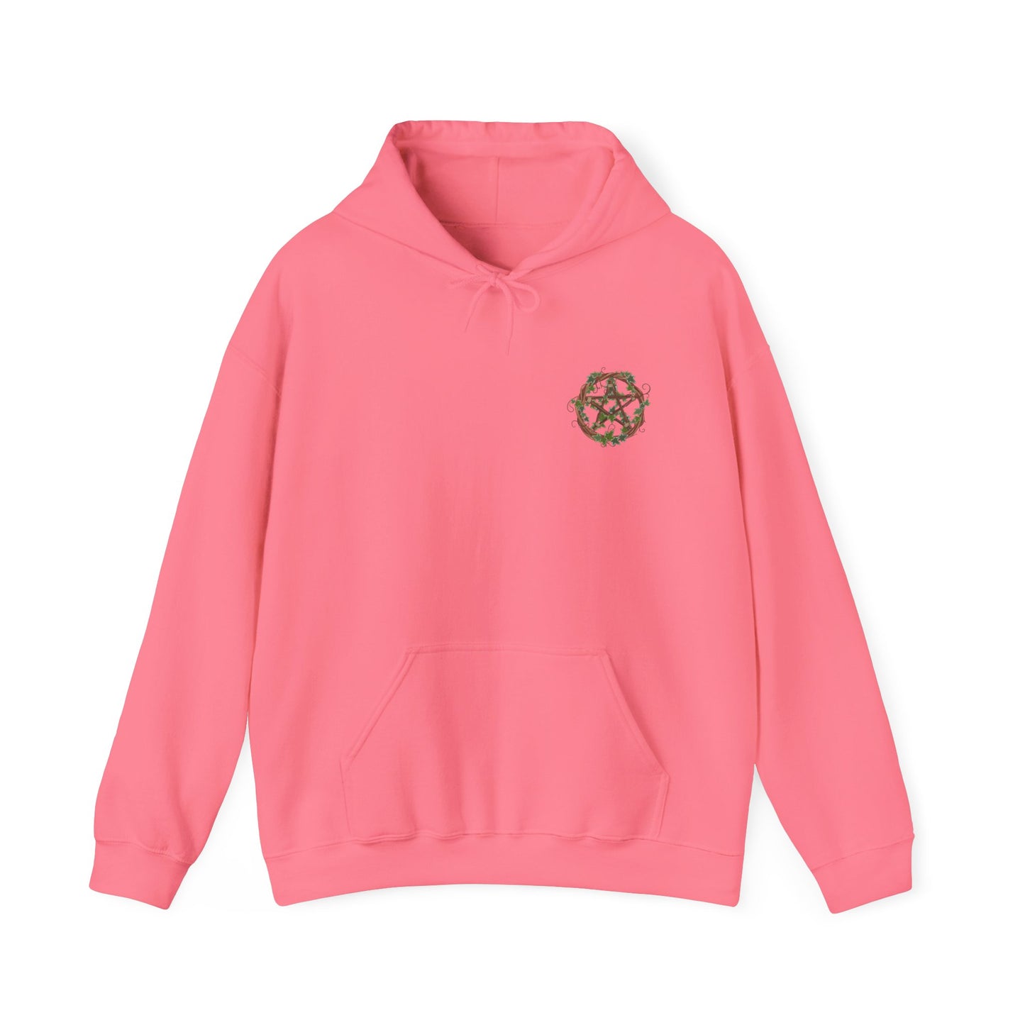 Unisex Heavy Blend™ Hooded Sweatshirt with Ivy-Covered Pentacle - Cozy Spiritual Apparel