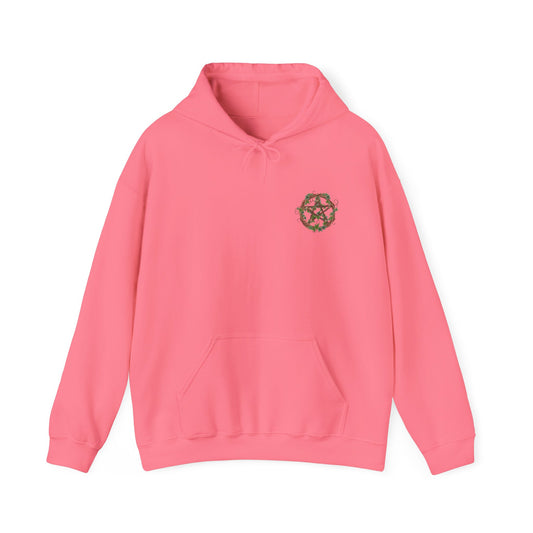 Unisex Heavy Blend™ Hooded Sweatshirt with Ivy-Covered Pentacle - Cozy Spiritual Apparel