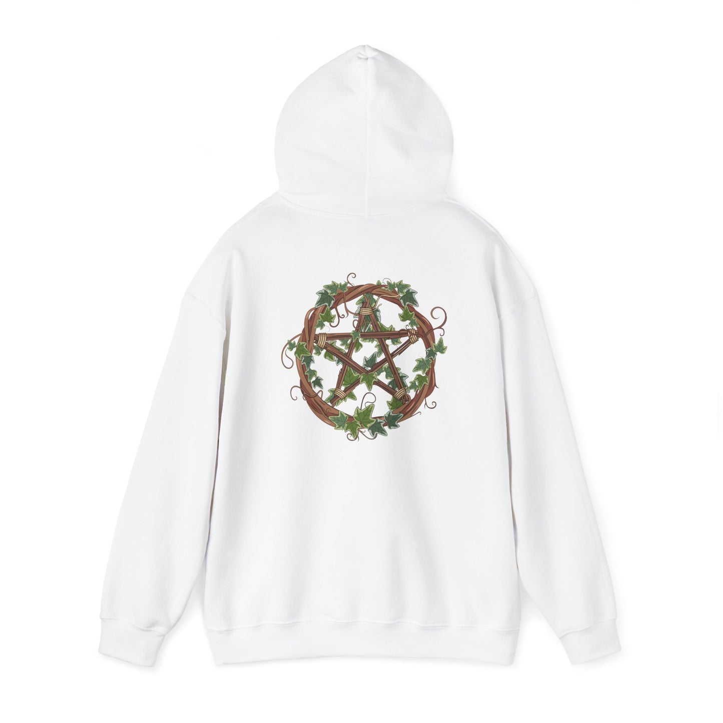 Unisex Heavy Blend™ Hooded Sweatshirt with Ivy-Covered Pentacle - Cozy Spiritual Apparel