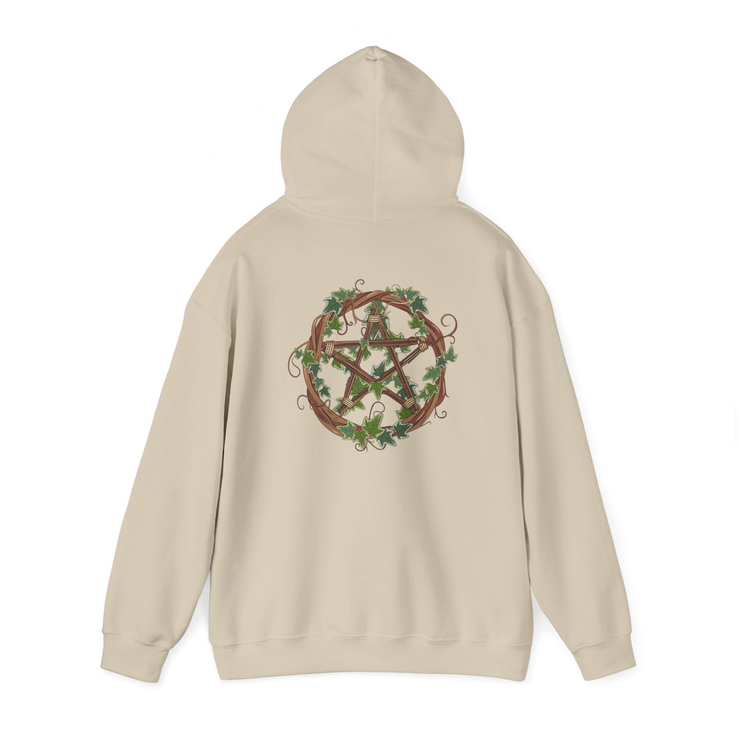 Unisex Heavy Blend™ Hooded Sweatshirt with Ivy-Covered Pentacle - Cozy Spiritual Apparel