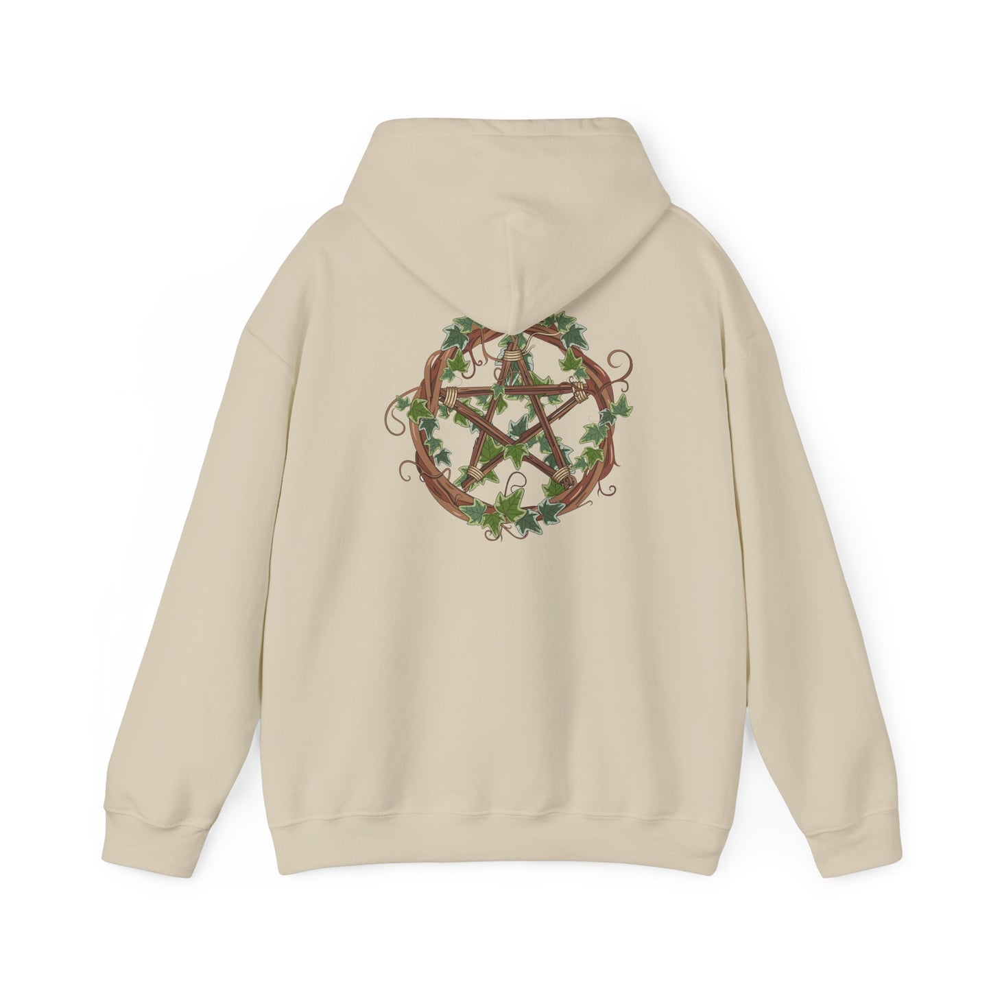 Unisex Heavy Blend™ Hooded Sweatshirt with Ivy-Covered Pentacle - Cozy Spiritual Apparel