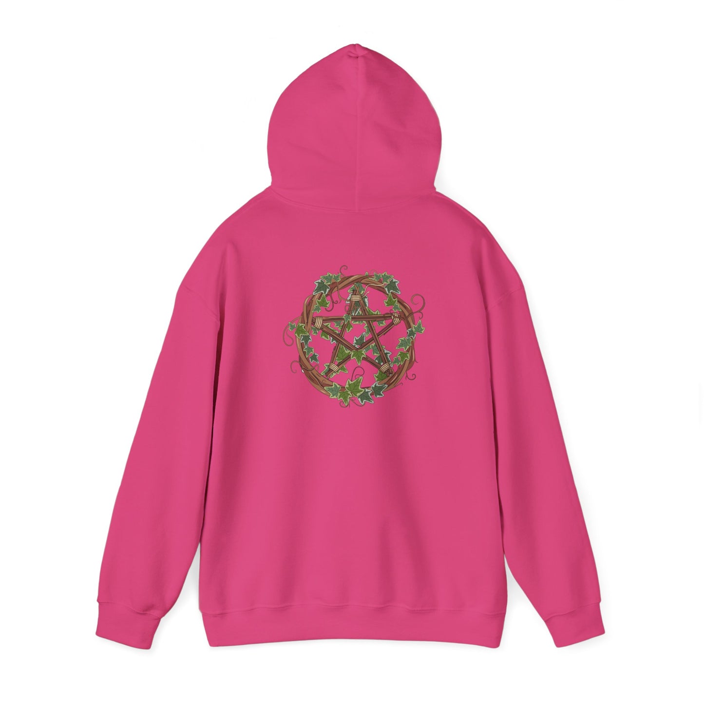 Unisex Heavy Blend™ Hooded Sweatshirt with Ivy-Covered Pentacle - Cozy Spiritual Apparel