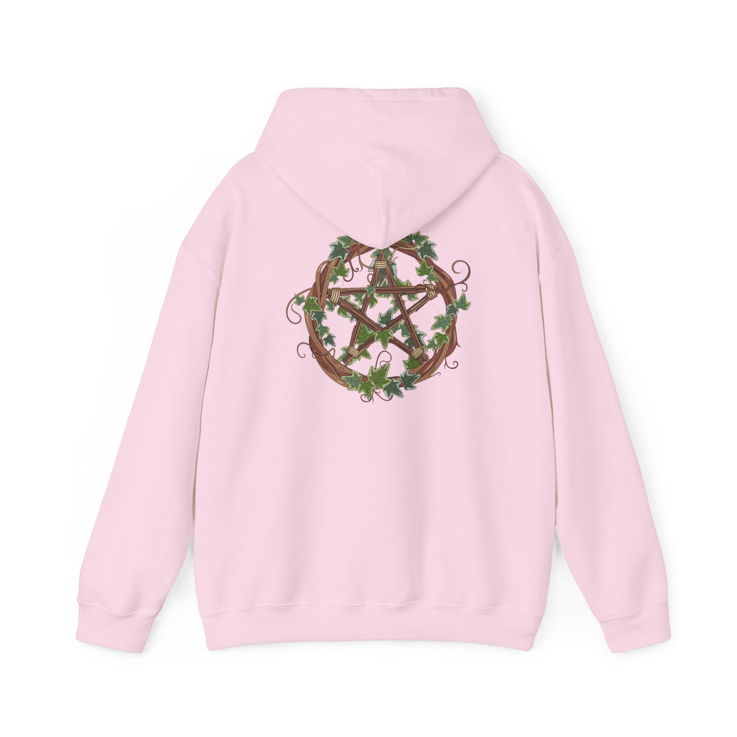 Unisex Heavy Blend™ Hooded Sweatshirt with Ivy-Covered Pentacle - Cozy Spiritual Apparel