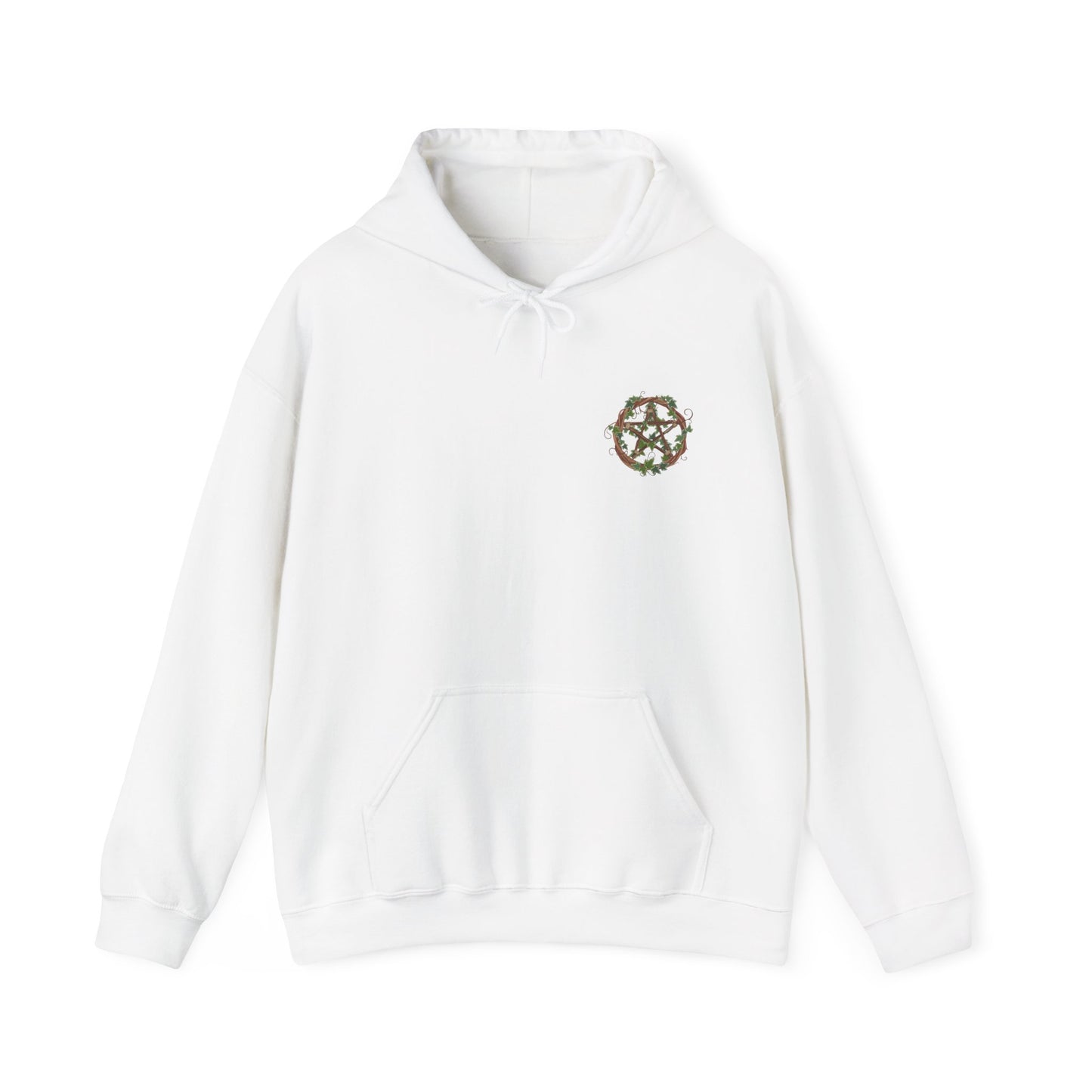 Unisex Heavy Blend™ Hooded Sweatshirt with Ivy-Covered Pentacle - Cozy Spiritual Apparel