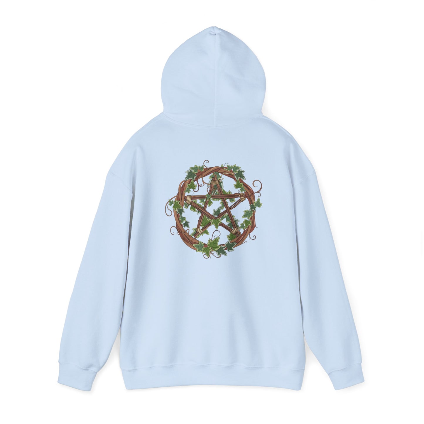 Unisex Heavy Blend™ Hooded Sweatshirt with Ivy-Covered Pentacle - Cozy Spiritual Apparel