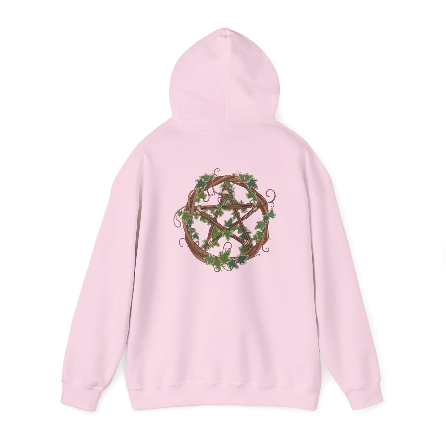 Unisex Heavy Blend™ Hooded Sweatshirt with Ivy-Covered Pentacle - Cozy Spiritual Apparel