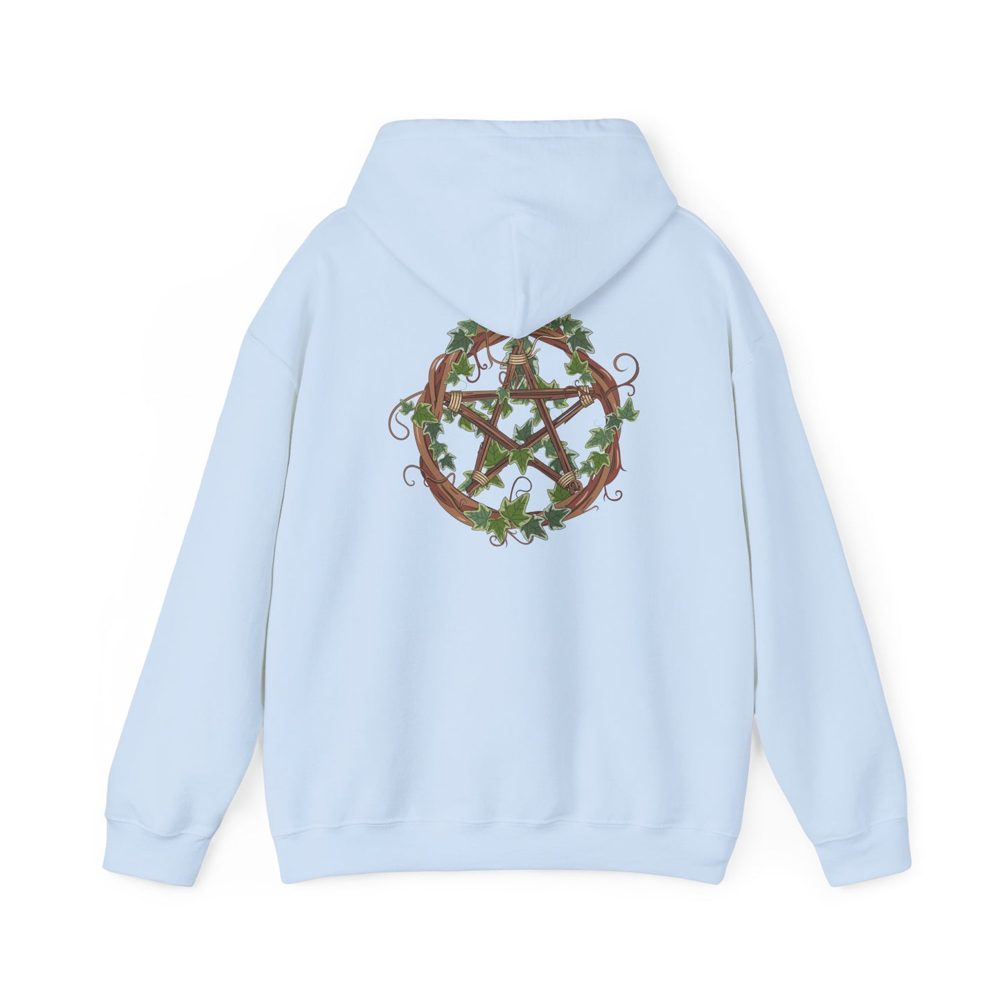 Unisex Heavy Blend™ Hooded Sweatshirt with Ivy-Covered Pentacle - Cozy Spiritual Apparel