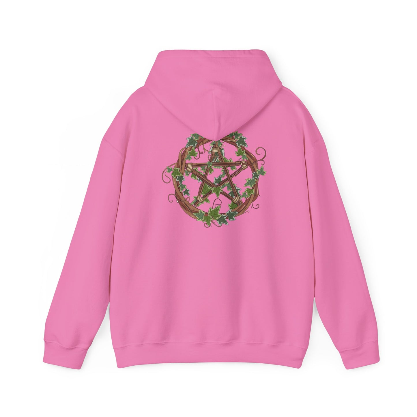 Unisex Heavy Blend™ Hooded Sweatshirt with Ivy-Covered Pentacle - Cozy Spiritual Apparel