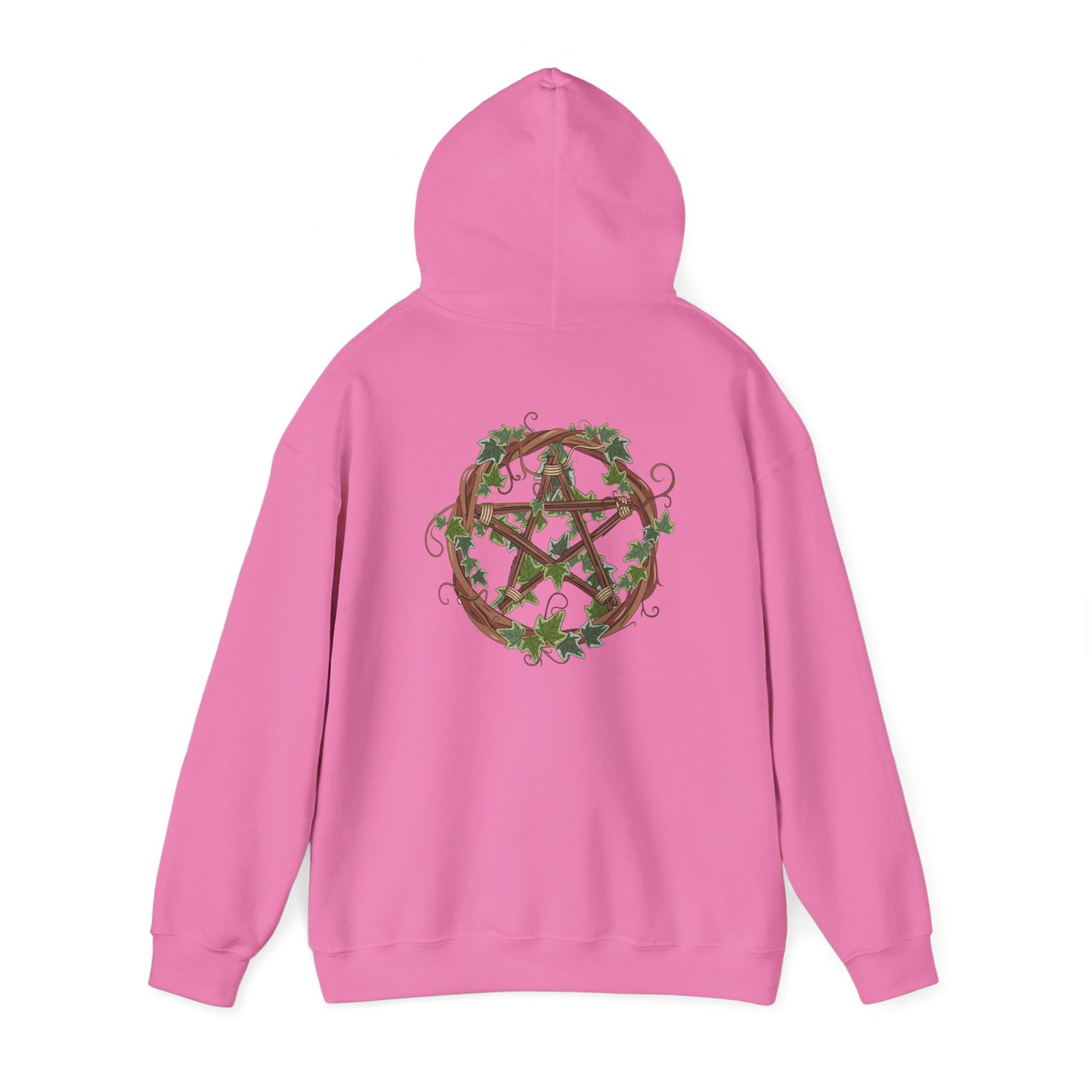 Unisex Heavy Blend™ Hooded Sweatshirt with Ivy-Covered Pentacle - Cozy Spiritual Apparel